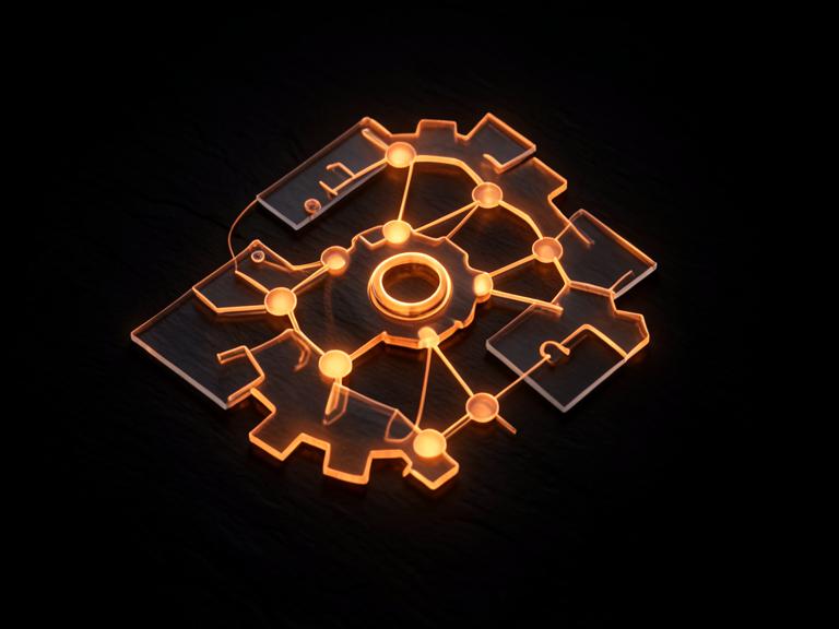 Orange node network representing the HubSpot connector
