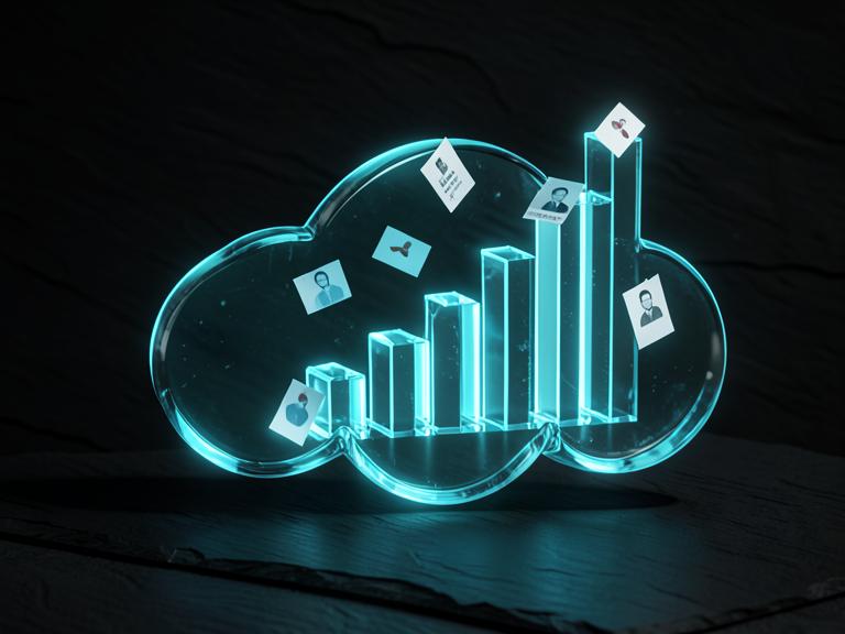 Glowing cloud and pipeline chart representing the Salesforce connector