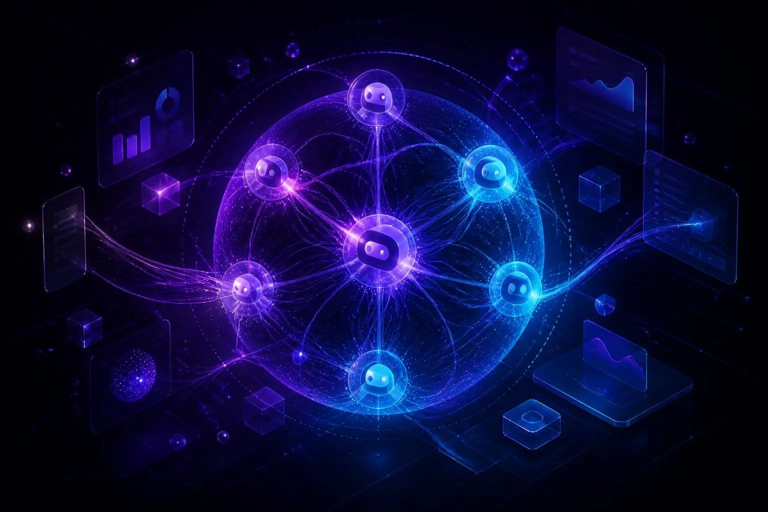 Orqana AI orchestrating a network of connected AI agents
